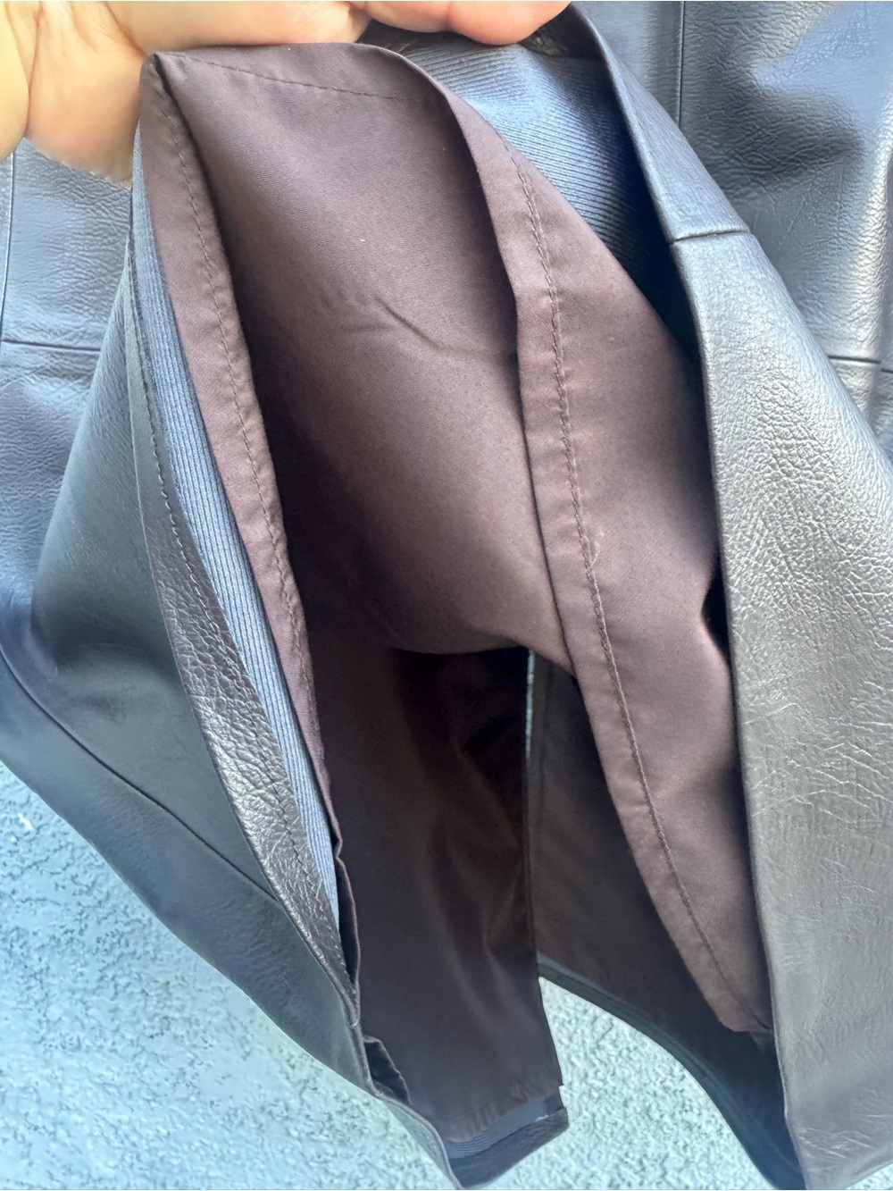 H&M Edition Faux Leather Maxi Skirt Chocolate Brown Size 10 PPP aa - Picture 11 of 11